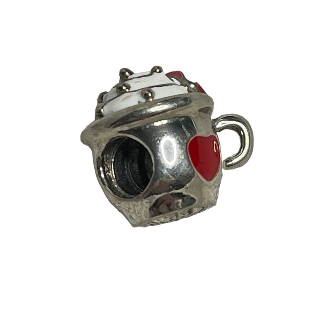 Sterling Silver charm mug with candy cane